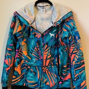 Tropical "Pink " hooded jacket